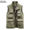 Bolubao Men utomhusväst Multi-fickig fast färg Fiske Director Reporter Arbeta Waistcoat Photography Casual Vest Jacket Male HKD230828