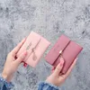 Brieftaschen Minimalistische kleine Brieftasche koreanische Version Damen kurze Null Geldbörse Geldklammern Dame Münzfach PU-Leder-Schlossschnalle