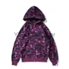 Heren hoodie met volledige ritssluiting Shark Hoodies voor dames Ontwerper Camouflage Bape Jacket Hoody Sweatshirt met capuchon Man Dames Warme lange mouw Tech Fleece X0828