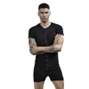 Yoga Outfit Onesies Fitness Homens Undershirts Jockstrap Bodysuit Bodybuilding Macacão Romper Corset para Homem Modal Boxer Slimming Underwear