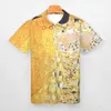 Men's Polos Gustav Klimt Casual T-Shirts Portrait Of Adele Polo Shirts Y2K Shirt Summer Short-Sleeve Printed Clothing Big Size 5XL 6XL