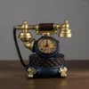 Masa saatleri Avrupa retro telefon saati ev dekorasyonu yaşam giyim mağazası reçine vintage sessiz masa izleme hediyesi