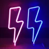 LED Neon Lightning Shaped Sign Flash Neon Light Wall Lamp Decorative USB Powered Night Light for Home Room Wedding Party Decor HKD230825