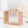 Vases 2/3 Hydroponic Plant Vase Flower Pot Test Tube Wooden Frame 10.8x4x9CM