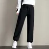 Pantaloni da donna Pantaloni sportivi solidi in lana calda da donna in peluche per la ragazza Pantaloni sportivi casual quotidiani da casa Abiti femminili coreani autunno inverno