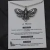 Sterfgevallen hoofd schedel Moth ketting met kaart wedergeboorte betekenis cadeau voor haar