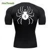 Koszulki T-shirty pająka Koszule kompresyjne dla mężczyzn trening na siłowni Undershirts krótkie rękawy Szybki suchy atletyczny koszulka T-shirt Sportswear 230828