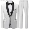 2023 Mode Nya mäns avslappnade butik Business Wedding Host Show Gold Suit 3 stycken Set Blazers Jack -kappa byxor byxor Vest Q230828