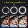 USB -laddning LED Selfie Ring Light Mobile Lens LED Selfie Lamp Ring för iPhone Samsung Xiaomi Huawei Oppo Phone Selfie Light HKD230828