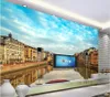 Fonds d'écran WDBH personnalisé mural 3D Po papier peint eau ville bâtiment arc pont décor à la maison chambre peintures murales pour 3 D