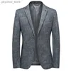 2023 Nuevo estilo Verano Primavera Blazer Una parte inferior Transpirable Algodón Abrigo de lino Chaqueta de traje para hombres 1 pieza (solo chaqueta) Q230828