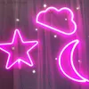 Led neon sinal de luz sala decoração da parede lâmpada céu estrela nuvem lua relâmpago planeta para festa em casa casamento presente natal hkd230825