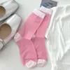 Women Socks 2023 Thin Fashion Spring Summer Middle Tube Case Söt randig andningsbar koreansk stil Yami Kawaii Sox