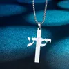 Anhänger Halsketten Kinitial Religiöse Jesus Kreuz Halskette Für Männer Mode Edelstahl Pendent Mit Kette Amulett Schmuck Geschenke