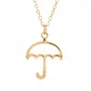 Anhänger Halsketten Sonnenschirm Sonnenschirm Charme Halskette Hohl Regen Brolly Bumbershoot Regenbekleidung Kette Frauen Schmuck Geschenk