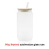 USA CA 16オンスはバルクでリサイクルされたダブルウォールアイスコーヒーBoba Bilia Glass Tumbler with Straw and Bamboo Lids 0514