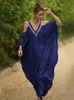 Basic Casual Jurken Sexy Koude Schouder V-hals Vleermuizen Mouw Losse Zomer Strandjurk Plus Size Dames Strandkleding Kaftan Zwarte Jurken Q943 230828