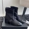 top Leather bow sheepskin chunky heel women's ankle boots Fashion Designer Booties Black White Apricot