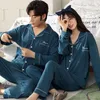 Vêtements de nuit pour femmes Couple tricoté coton dessin animé imprimé pyjamas pour femmes pyjama décontracté hauts à manches longues pantalons ensembles amoureux de la mode