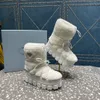 Plaque Knöchel Ski Schnee Shearling Stiefel Pumps Bootie Round Toe Moon Boot Damen Luxus Designer Mode Schnürschuhe Fabrik Schuhgröße 35-42