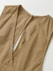 Robes décontractées surdimensionné coton taille élastique tunique cargo robe noire 2023 femme minimaliste américain rétro vintage gospel safari global