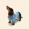 犬のアパレルホワイトクラウドセーターペット衣類犬犬用犬の服のための編み犬衣装フランスブルドッグプリントかわいい秋の冬の青い男の子マスコタ230828