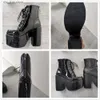 INS BONJOMARISA 2024 Dress Platform Round Toe high-heeled Buckle Strap Punk Cool Goth women's Sandals Cutout Thick Heel Summer Shoes T230828 bacae