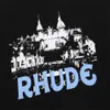 Designer Mens Fashion Hoodie Womens Rhde Letter Tryckt broderad hoodie Design Rh Castle Pattern Tröja Män Utgående lös avslappnad över storlek Päls