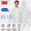 Vêtements de protection 3M 4510 Combinaison de sécurité Vêtements à capuche Certificat antistatique TYPE 5/6 Anti-éclaboussures de liquide Protection efficace Vêtements de sécurité HKD230826