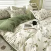 Bedding sets European Floral Brushed Home Bedding Set Simple Soft Duvet Cover Set With Sheet Comforter Covers Pillowcases Bed Linen 230827