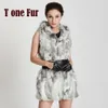 Women futra sztuczne kobiety moda moda kamizelka tonfur prawdziwy królik dla żeńskiej kamizelki z kapturem zima ciepłe khp272 230828