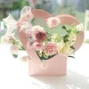 Gift Wrap 10pcs Heart Shape Flower Boxes Romantic Packing Paper Box Women Gift Basket Portable Bags Gift Wrapping Paper Love Flower Basket 230828