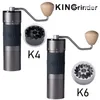 Manual Coffee Grinders Kingrinder K4 K6 manual coffee grinder portable mill 420stainless steel 48mm stainless plating burr 230828