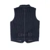 Men's Vests Men Winter Fall Chic Striped Denim Vest Casual Suit Collar Multi Pocket Patchwork Safari Style Waistcoats Classical Vintage Tops 230826