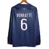 2023 24 Kimpembe Marquinhos Långärmad herrfotbollströjor Saint Germain Verratti Mbappe N.Mendes Home Away Football Shirts Adult Uniforms