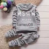 Set di abbigliamento Abbigliamento per bambini 2017 AutunnoInverno Neonati maschi Ragazze Cartoon Elefante Set di cotone Set di abbigliamento per bambini Bambino TShirtPantaloni Suit x0828