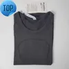 LU-088 Kadın Yoga T-Shirts Kadın T-Shirt Yüksek ELEKTİK NEFRABİLİR Koşu Üst Hızlı Kurutma Kısa Kısa Kollu Spor Cikling Spor Salonu Giyim Lu Goodh5