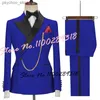 2023 Последние дизайны роскошные мужчины набор костюмов Slim Fit Groomsmen Groom Wedding Dress Timedos Come Homme Mariage 2pcs (Blazer+брюки) Q230828