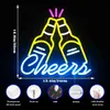 Bar Cheers Neon Sign Bar Restaurant Store Wall Decor Neon Light Anpassad personlig ölflaska LED -skylt Akryl USB Neon HKD230825