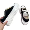 Sandali da donna scarpe casual con diamanti scarpe firmate con fibbia squadrata scarpe con plateau con fondo in gomma scarpe di tela con lacci scarpe alla moda con tacco grosso stampa di lettere per esterni