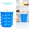 Z20 Dropshipping Portable 2 in 1 Large Silicone Ice Bucket Mold with Lid Space Saving Cube Maker Tools for Kitchen Party Barware HKD230828