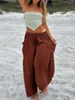 Pantalon Femme Femmes S Casual Large Jambe Harem 2023 Couleur Solide Lâche Lightweigt Beach Palazzo Yoga Boho Pantalon