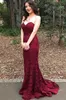 Elegant Burgundy Sweetheart Lace Mermaid Cheap Long Bridesmaid Dresses 2023 Wine Maid of Honor Wedding Guest Dress Prom Party Gowns