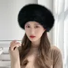 Beanie/Skull Caps HT4003 Fur Hat Women Warm Snow Ski Cap Kvinnlig faux päls Bomber Hat Lady Windproof Winter Hatts For Women Russian Hat Ushanka 230826