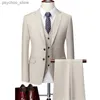 Мужские бутик-костюмы наборы свадебные платья жениха Костюма Pure Color Formal Wear Business 3 P Наборы курток+брюки+жилетные костюмы S-5XL Q230828