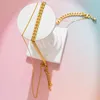Цепи модные панк -слоистые цепные ожерелье для женщин для женщин винтаж преувеличенные золотые готические обруча металлические украшения клавиля