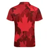 Polo da uomo Polo casual a foglia rossa T-shirt in acero canadese Camicia grafica a maniche corte da uomo Estetica da giorno Top oversize Idea regalo
