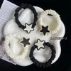 Cool Schwarz Weiß Stern Haar Seil Korea Stile Mädchen Nette Haar Krawatten Elastische Gummi Haar Bands Zubehör Für Frauen 2497