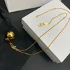 Women Designer Luxury Necklace Gold Small Ball Pendant Neck lace Design Jewelry Valentine's Day Gifts