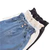 Jeans femininos denim shorts mulheres quadril coxa grossa irmãs gordas calças de verão cintura elástica solta borda rolada perna larga algodão confortável